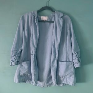 Baby Blue Button Up Jacket Top